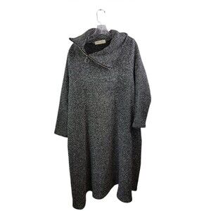 Lagenlook Women's Tweed Poncho Boho Herringbone Boutique OU FEI